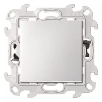 Переключатель Simon 24 Harmonie одноклавишный встраиваемый алюминий (2420251-033)