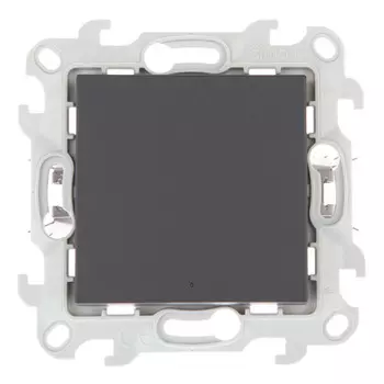 Переключатель Simon 24 Harmonie одноклавишный встраиваемый графит с подсветкой (2420204-038)