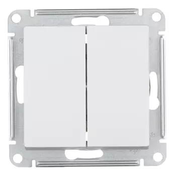 Переключатель Systeme Electric AtlasDesign двухклавишный встраиваемый белый (ATN000165)