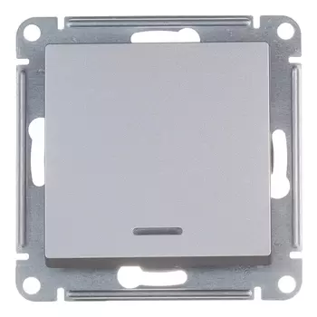 Переключатель Systeme Electric AtlasDesign одноклавишный встраиваемый алюминий с подсветкой (ATN000363)