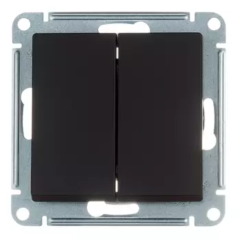 Переключатель Systeme Electric AtlasDesign двухклавишный встраиваемый карбон (ATN001065)