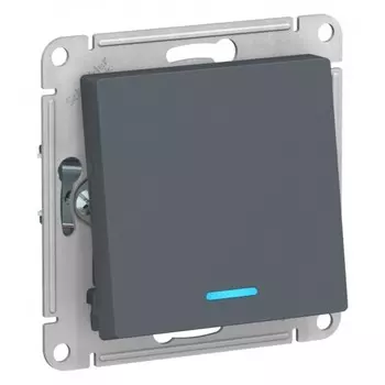 Переключатель Systeme Electric AtlasDesign одноклавишный встраиваемый грифель с подсветкой (ATN000763)