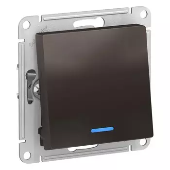 Переключатель Systeme Electric AtlasDesign одноклавишный встраиваемый мокко с подсветкой (ATN000663)
