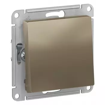 Переключатель Systeme Electric AtlasDesign одноклавишный встраиваемый шампань (ATN000561)