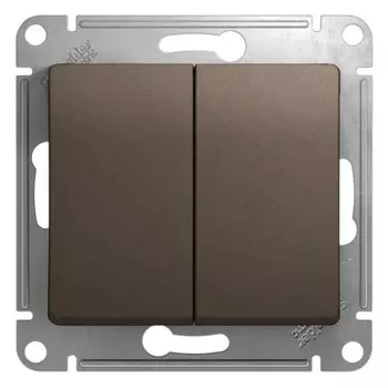 Переключатель Systeme Electric Glossa двухклавишный встраиваемый шоколад (GSL000865)