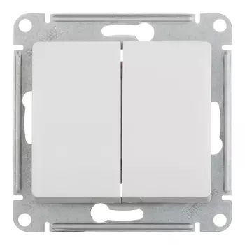 Переключатель Systeme Electric Glossa двухклавишный встраиваемый белый (GSL000165)
