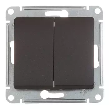 Переключатель Systeme Electric Glossa двухклавишный встраиваемый антрацит (GSL000765)