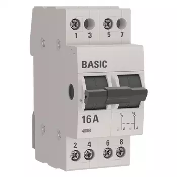Трехпозиционный переключатель EKF Basic ТПС-63 2Р 16А 4,5 кА 230 В на DIN-рейку (tps-2-16)