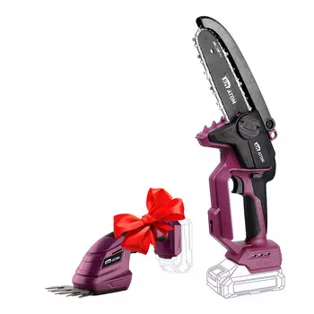 Мини-пила цепная аккумуляторная КМ АТОМ 18 В 6" шаг 1/4" паз 1,3 мм 38 звеньев без АКБ и ЗУ (CMCS-182BL)