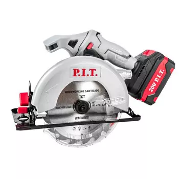 Пила дисковая аккумуляторная P.I.T. One Power 20 В 4Ач Li-Ion d165 мм с АКБ и ЗУ (PKS20H-165A/1)