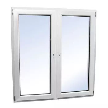 Пластиковое окно VEKA WHS Halo 60 1440х1440 мм 2 створки левая поворотная правая поворотно-откидная двухкамерное