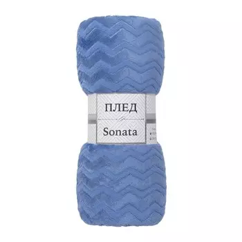 Плед 150х200 см TexRepublic Жаккард микрофибра голубой