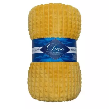 Плед 150х200 см TexRepublic Жаккард микрофибра охра