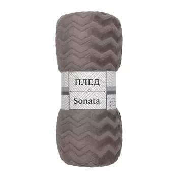 Плед 200х200 см TexRepublic Жаккард микрофибра коричневый