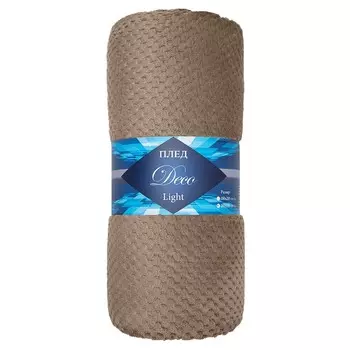 Плед 200х220 см TexRepublic Жаккард микрофибра коричневый