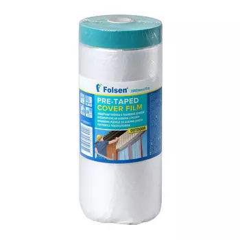 Пленка защитная Folsen для наружных работ с клейким краем 9 мкм 2,66х17 м (45,22 кв.м)