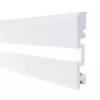 Плинтус экополимер Солид 90х14х2000 мм белый с рассеивателем (1 UHD 15/90CL)