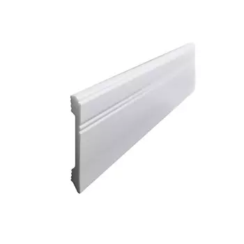 Плинтус экополимер Stenopol 107x12x2000 мм белый (C7105)