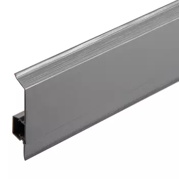 Плинтус ПВХ напольный Salag NG 62 мм алюминий структура 2500 мм