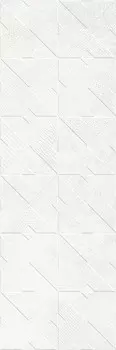 Плитка облицовочная Alma Ceramica Mars белая геометрия 600x200x7,5 мм (16 шт.=1,92 кв.м)