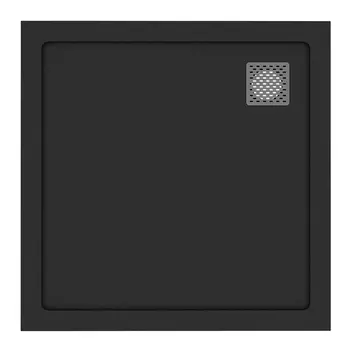 Поддон Ulitka Volna литьевой мрамор 90х90х3,5 см квадрат черный низкий (74104054)