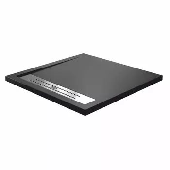 Поддон WasserKraft Abens искусственный камень 90х90х4 см квадрат черный низкий (20T03)