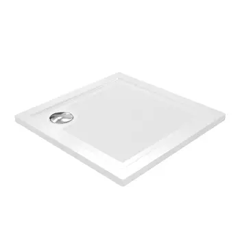 Поддон WasserKraft Salm cтеклопластик 90х90х4 см квадрат белый низкий (27T03)