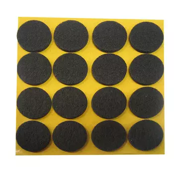 Подпятник фетровый d20 мм самоклеящийся темный (16 шт.)