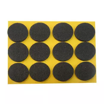Подпятник фетровый d24 мм самоклеящийся темный (12 шт.)