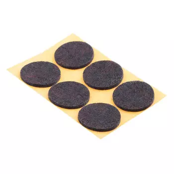 Подпятник фетровый d28 мм самоклеящийся темный (6 шт.)