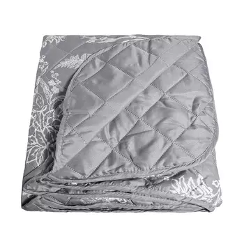Покрывало 200х220 см Melissa Ботаник двустороннее стеганое серое (509171/3)