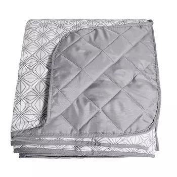 Покрывало 200х220 см Melissa Витраж двустороннее стеганое серое (509172/3)