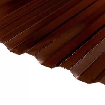 Поликарбонат монолитный профилированный Кинпласт 1,3 мм 1,05х2 м коричневый