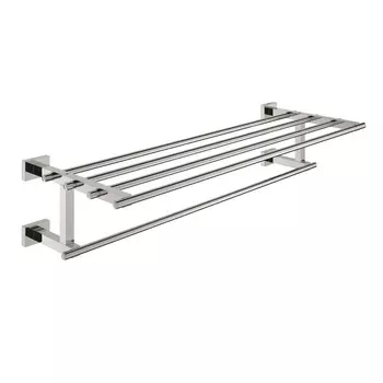 Полка для полотенец Grohe Essentials Cube 600х210 мм с дополнительной штангой на шуруп сталь хром (40512001)
