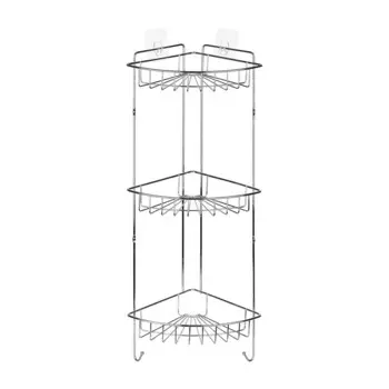 Полка для ванной ЧМЗ Гурт угловая трехъярусная 234х234х730 мм металл хром (514-006-01)