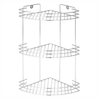 Полка для ванной Delphinium угловая трехъярусная 190х260х400 мм металл хром (101025)