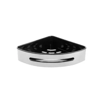 Полка для ванной Fixsen Hotel угловая 200х267х53 мм металл/пластик хром/черная (34003D)