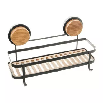 Полка для ванной Fixsen Magic 280х150х130 мм металл/пластик черная/дерево (950B-1)