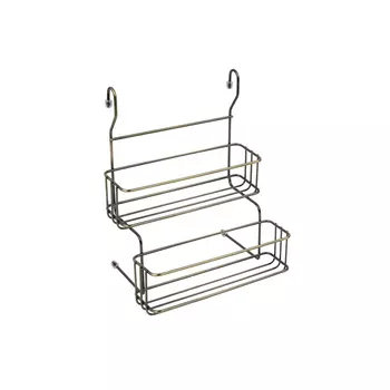 Полка на рейлинг для банок двухъярусная малая 240х195х295 мм античная бронза (MX-068 AB)