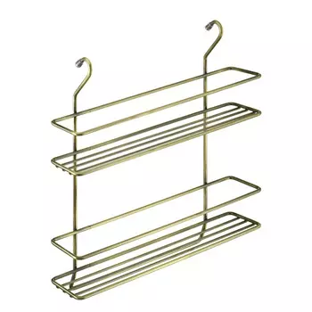 Полка на рейлинг для специй двухъярусная 355х90х355 мм античная бронза (MX-063 AB)