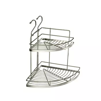 Полка на рейлинг двухъярусная большая 315х315х330 мм хром (YJ-G209)