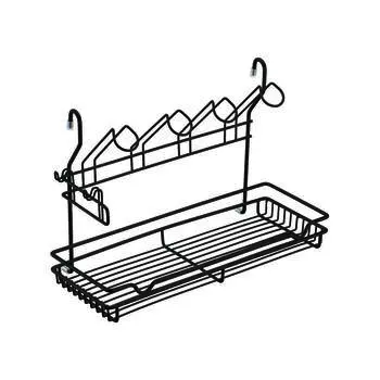 Полка на рейлинг комбинированная 395х190х270 мм черная матовая (MX-420 BL)