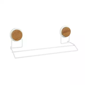 Полотенцедержатель Fixsen Magic 400 мм двойной на клейкой ленте нержавеющая сталь белый (FX-47002)