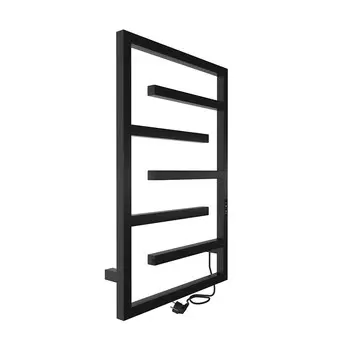 Полотенцесушитель электрический Indigo Delos 700х430 мм 120 Вт с терморегулятором черный муар