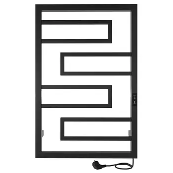 Полотенцесушитель электрический Indigo Flavio 800х530 мм 136 Вт с терморегулятором черный муар