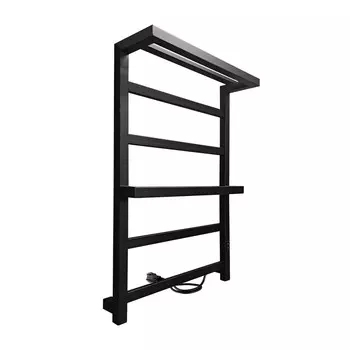 Полотенцесушитель электрический Indigo Forte с полкой 800х530 мм 150 Вт с терморегулятором черный муар