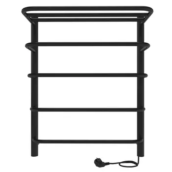 Полотенцесушитель электрический Indigo Hit с полкой 600х525 мм 65 Вт черный муар