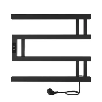 Полотенцесушитель электрический Indigo Muza 430х500 мм 64 Вт с терморегулятором черный муар