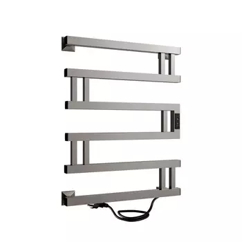 Полотенцесушитель электрический Indigo Muza 630х500 мм 128 Вт с терморегулятором оружейная сталь