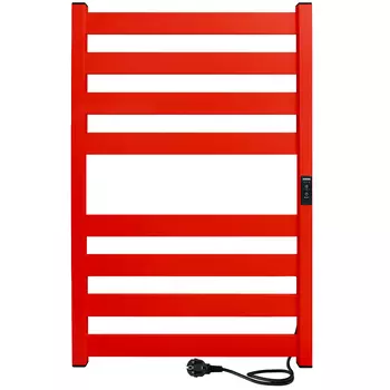Полотенцесушитель электрический Indigo Oktava Slim 5 800х530 мм 90 Вт с терморегулятором красный